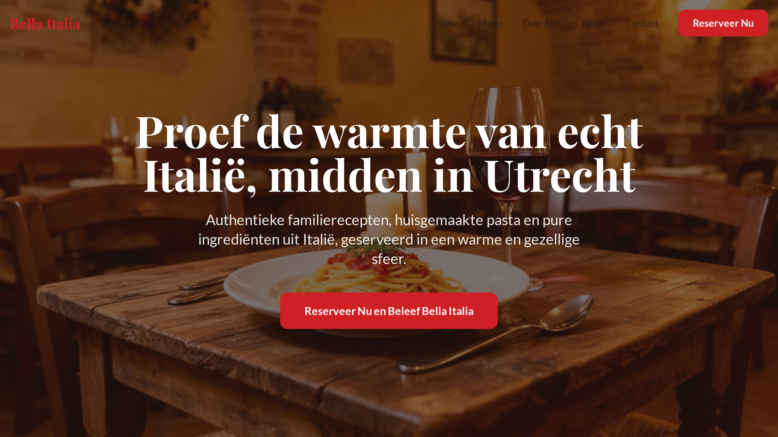 Restaurantwebsite | Bella Italia